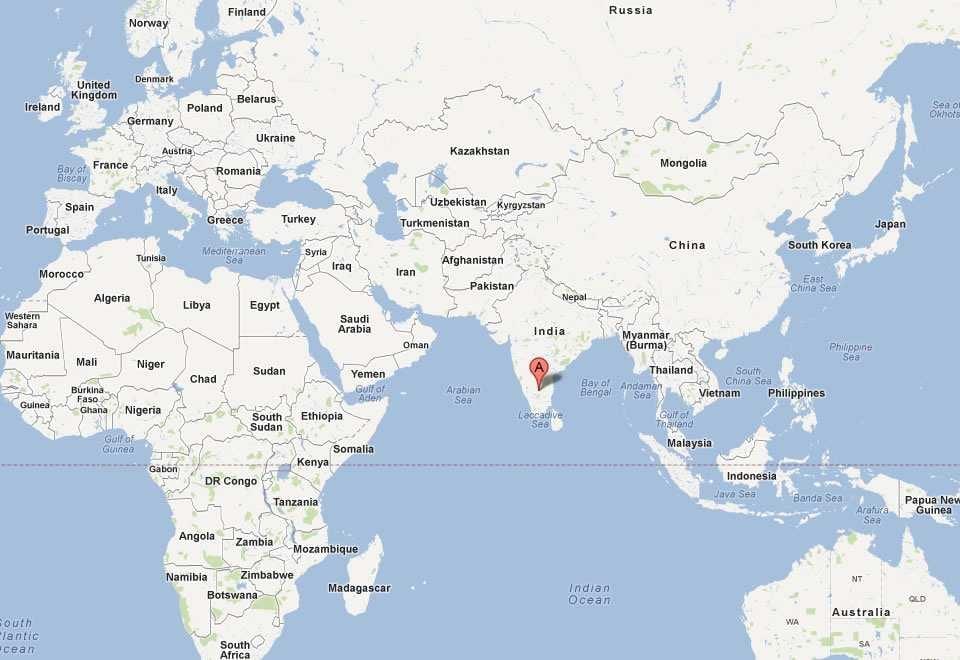 Bangalore na mapie świata