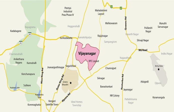 mapa Виджаянагар Bangalore
