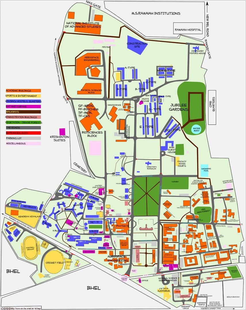 mapa ИИСП Bangalore