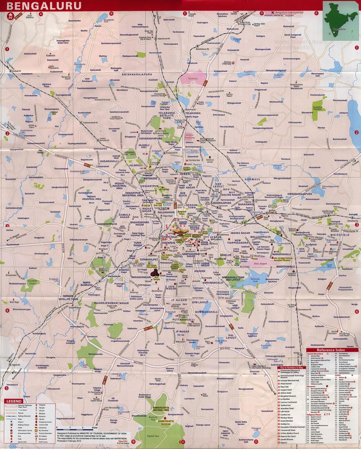 Bangalore zabytki mapa