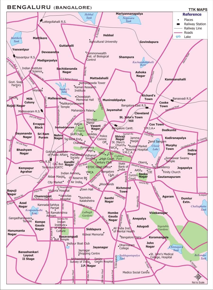 Bangalore na mapie