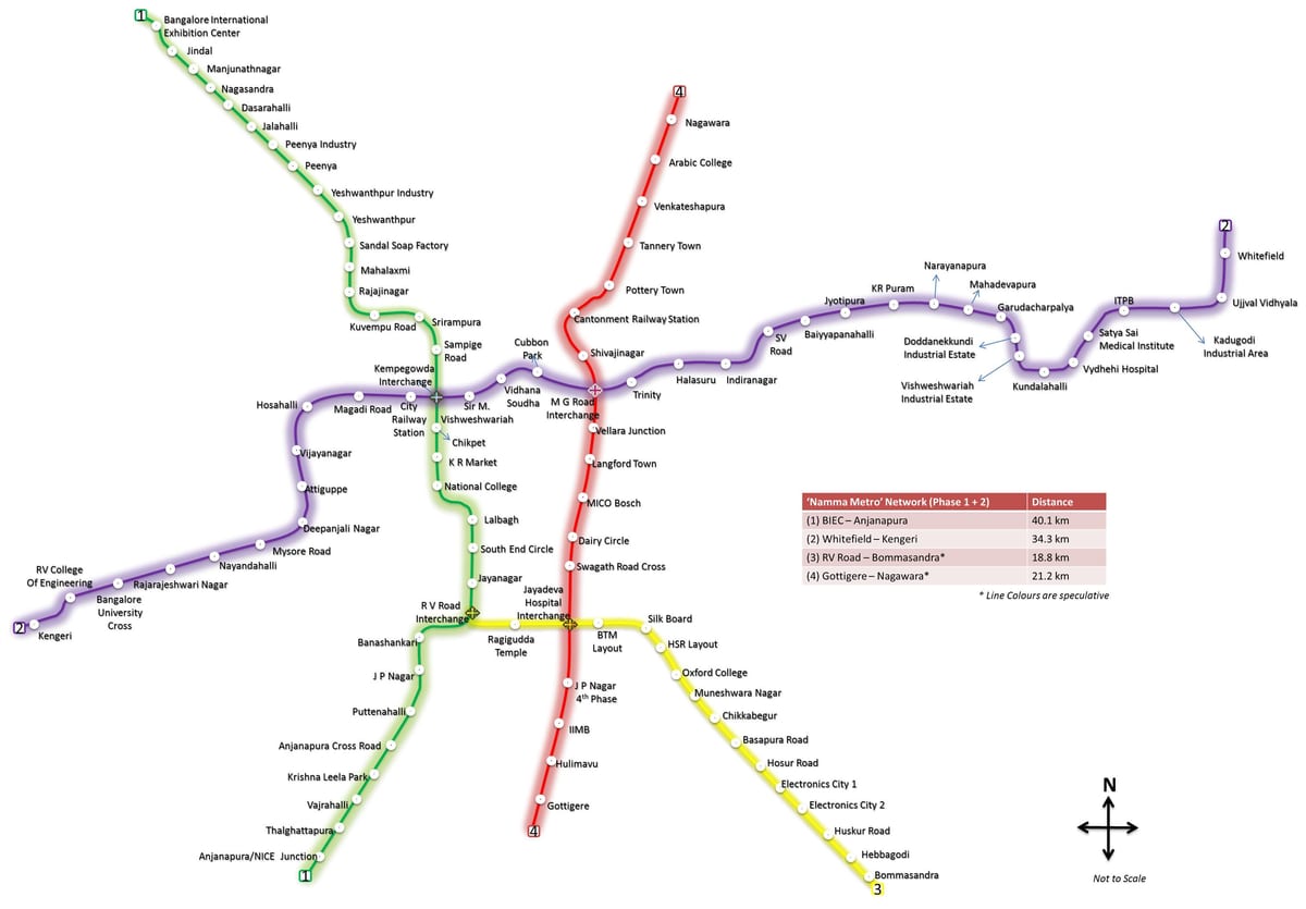 bmrcl trasę na mapie