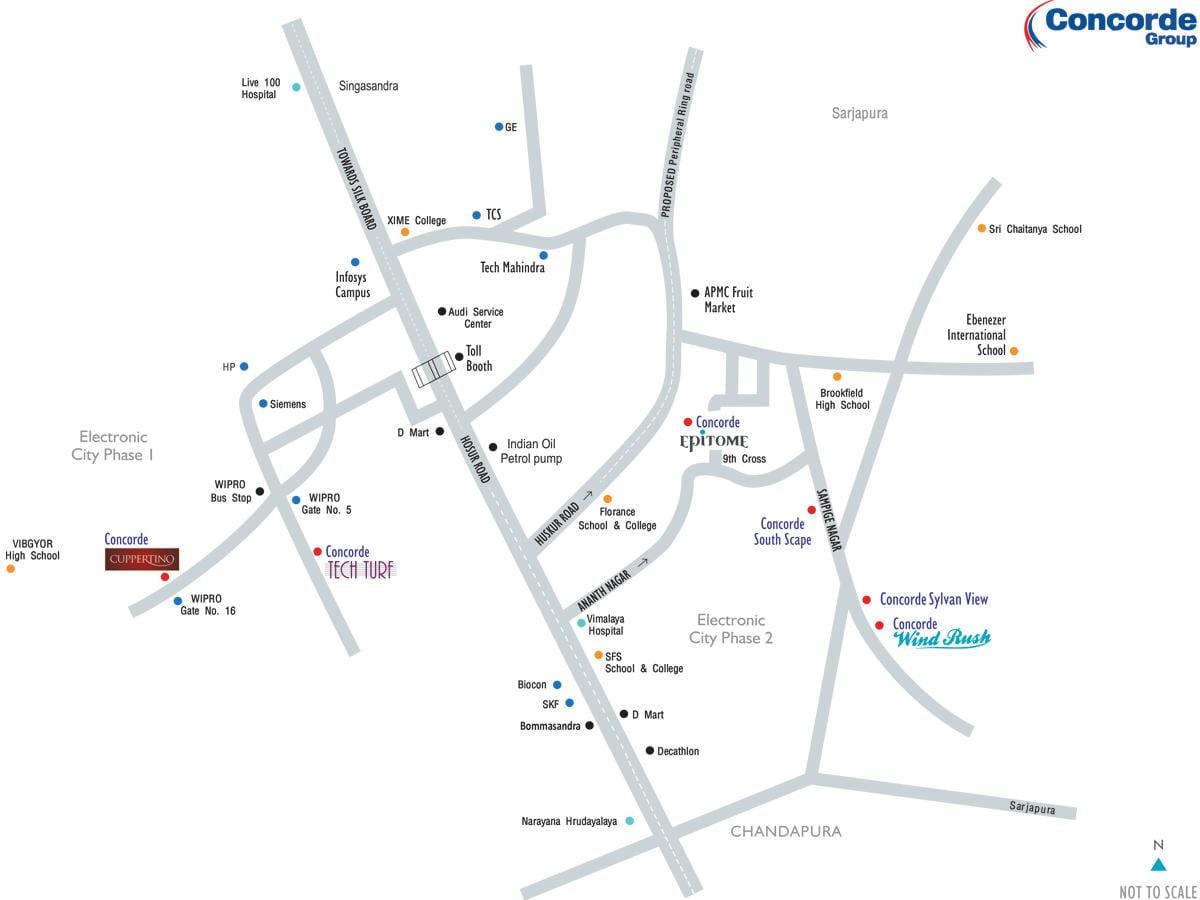 mapa elektroniczna miasto Bangalore