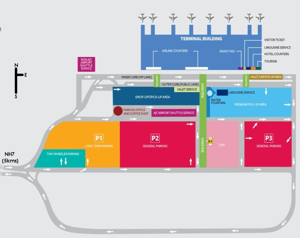 mapa lotniska w Bangalore