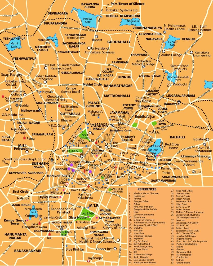 Bangalore na mapie