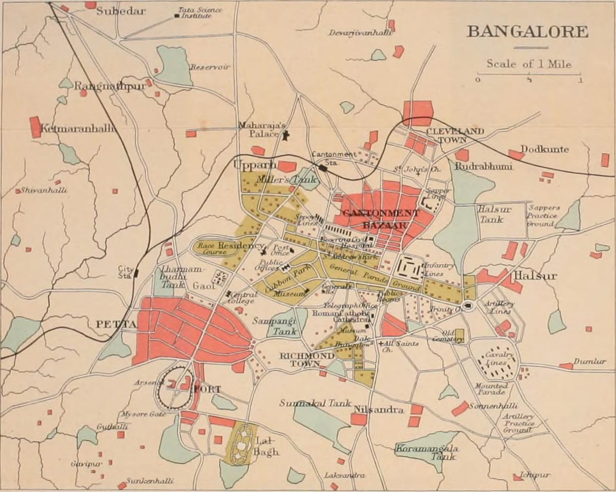 Bangalore starej mapie