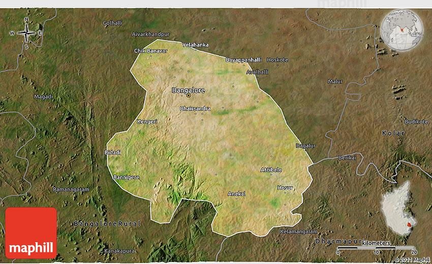 satelitarna mapa Bangalore