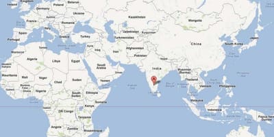 Bangalore na mapie świata