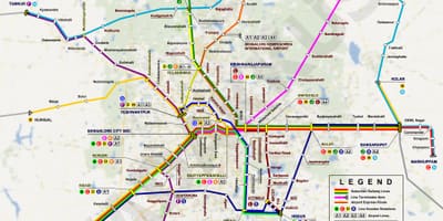 Mapa dworca kolejowego w Bangalore