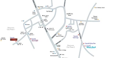 Mapa elektroniczna miasto Bangalore