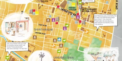 Ulica handlowa centrum handlowe Bangalore mapie