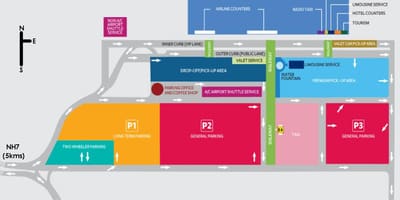 Mapa lotniska w Bangalore