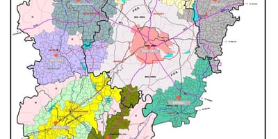 Mapa bangalore z terytorium
